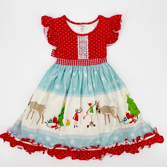 Boutique style Christmas Dress size 7 - Picture 1 of 6